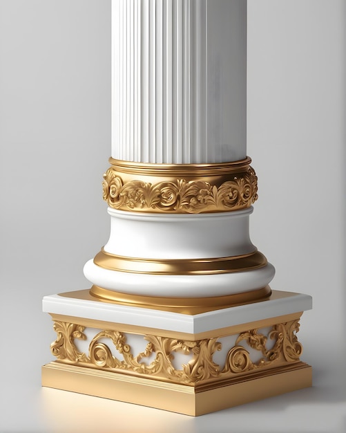 Zdjęcie biało-złoty słup ze złotą i białą kolumną.