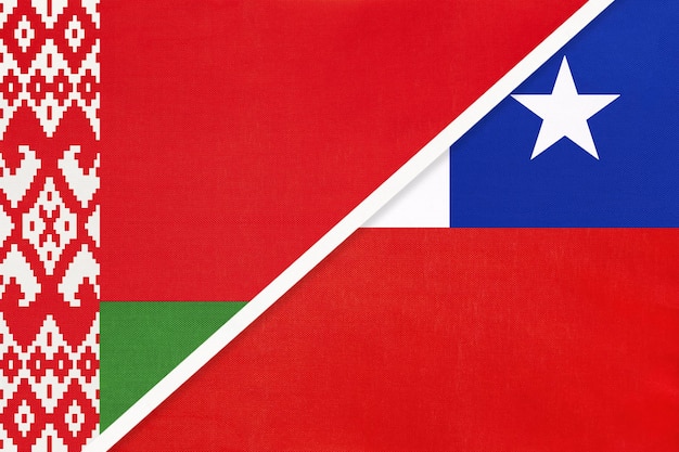 Białoruś i Chile symbol kraju Białorusia vs Chile flagi narodowe Stosunki i partnerstwo między dwoma krajami