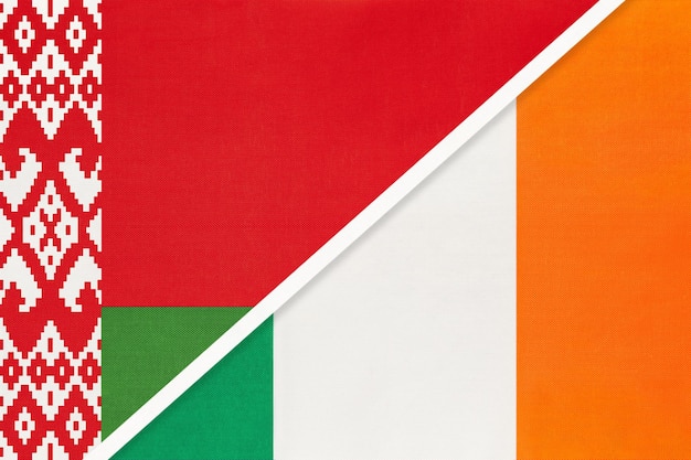 Białoruś i Irlandia symbol kraju Białoruskie vs irlandzkie flagi narodowe