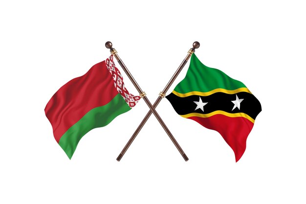 Białoruś kontra Saint Kitts i Nevis Dwa kraje flagi w tle