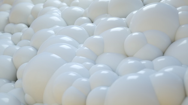 Biały Abstrakcjonistyczny 3D bąbla piłek tło