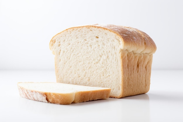 Biały chleb tostowy z mąką pszenną Ilustracja generatywna AI