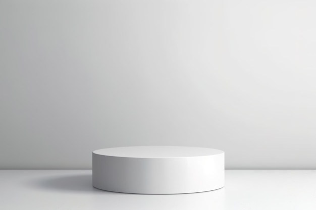 Biały cylindryczny stojak stojący na białej powierzchni Wykonane za pomocą Generative AI