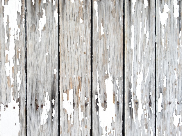 Biały drewniany z obieraniem białego koloru farby tekstury tło