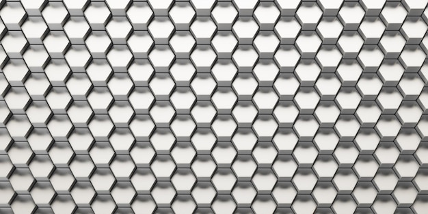 Zdjęcie biały geometryczny sześciokątny abstrakcyjny tło powierzchniowy wielokątny wzór z świecącymi sześciokątami