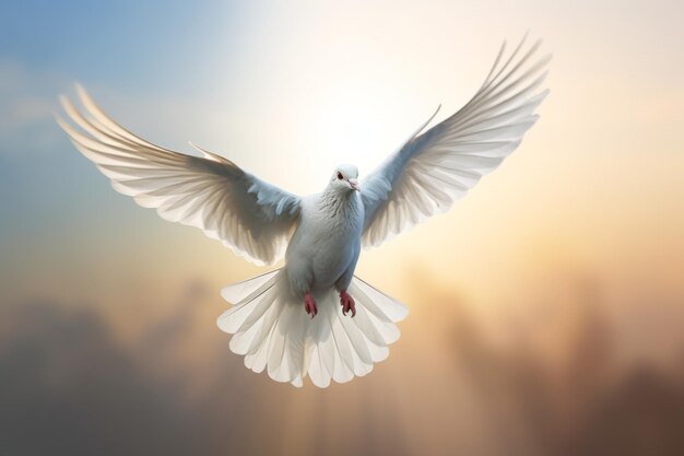 biały gołąb w locie Międzynarodowy Dzień Pokoju