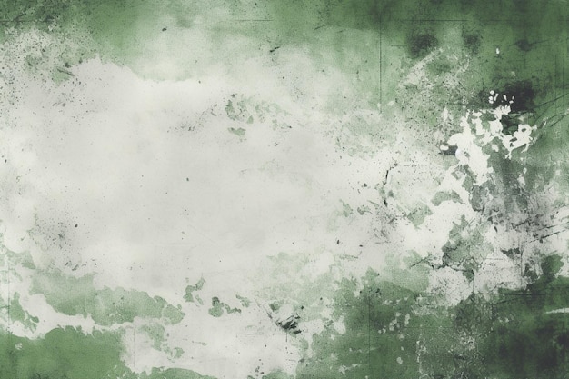 Biały grunge szczegółowo przedstawiony na zielonym tle