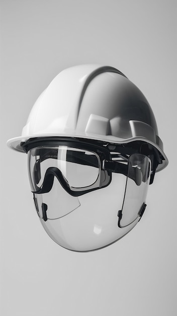Zdjęcie biały kapelusz z izolowanymi okularami ochronnymi