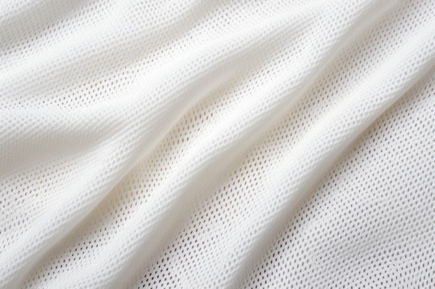 Biały kolor koszulki piłkarskiej odzież tkanina tekstura odzież sportowa tło z bliska