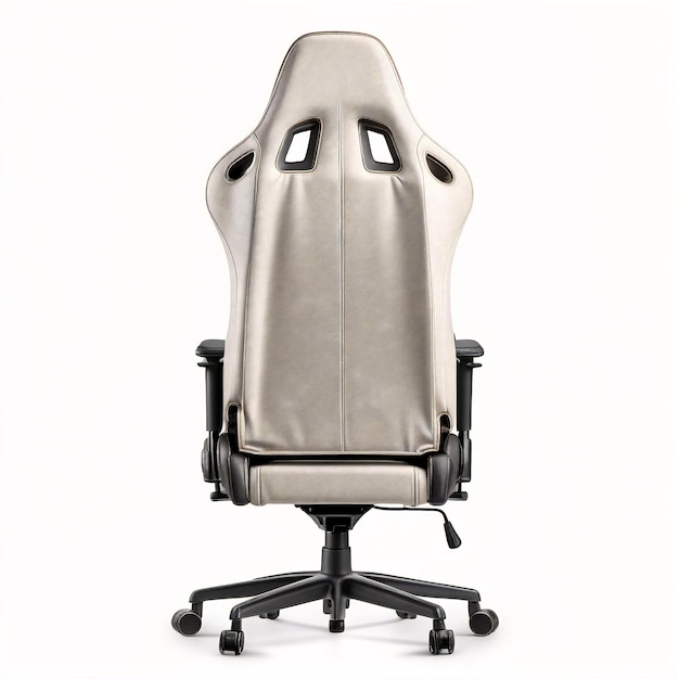 biały krzesło biurowe z czarną podstawą