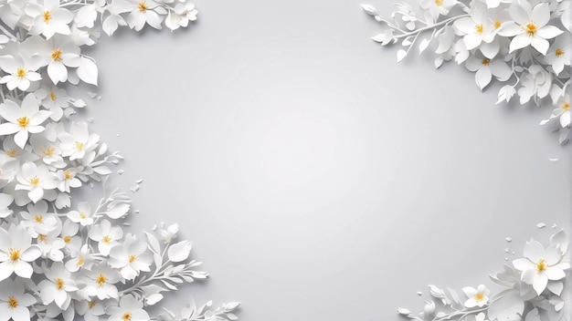 Zdjęcie biały kwiat kwitnący kwiatowy ilustracja botaniczna na białym tle projekt karty ślubnej