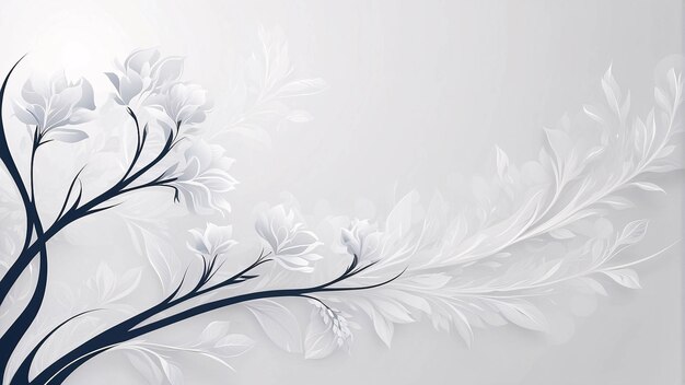 Zdjęcie biały kwiat kwitnie kwiatowa ilustracja botaniczna na białym błękitnym tle
