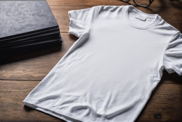 Zdjęcie biały makiet koszulki z przestrzenią kopiowania na prostym tle