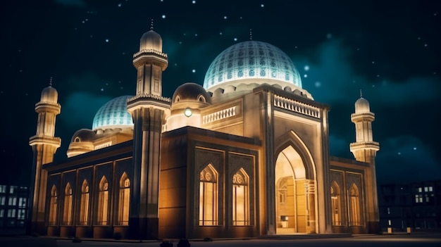 biały meczet Bułgarów w nocy w świetle latarni Bolgar Kazan Tatarstan Rosja Bolga