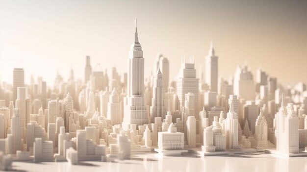 Biały Nowy Jork o miniaturowym wyglądzie, pasujący do technologii miejskich nieruchomości i nowoczesnych motywów życia