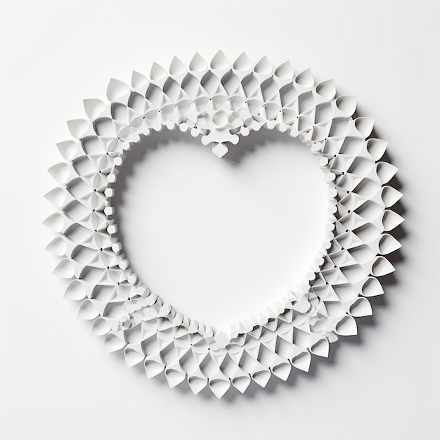 Zdjęcie biały obiekt tworzący serce