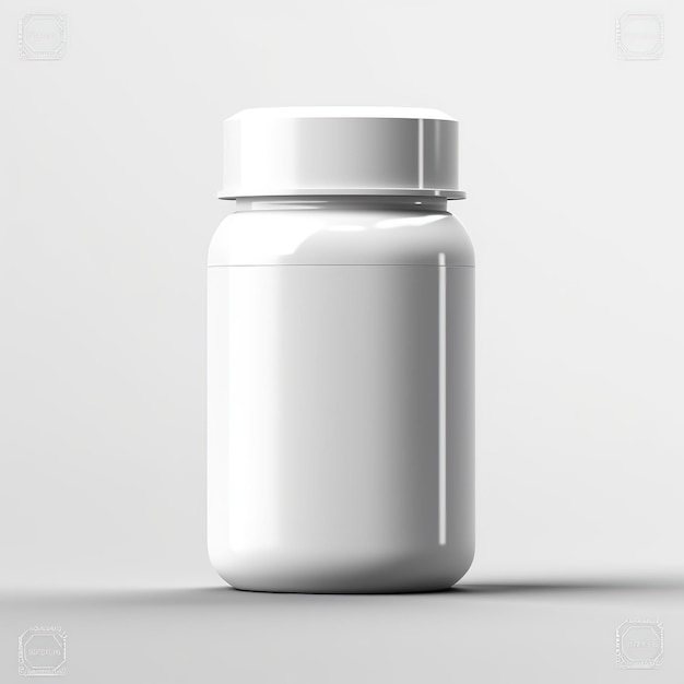 biały plastikowy słoik na pigułki szablon makieta butelki suplementu witaminowego