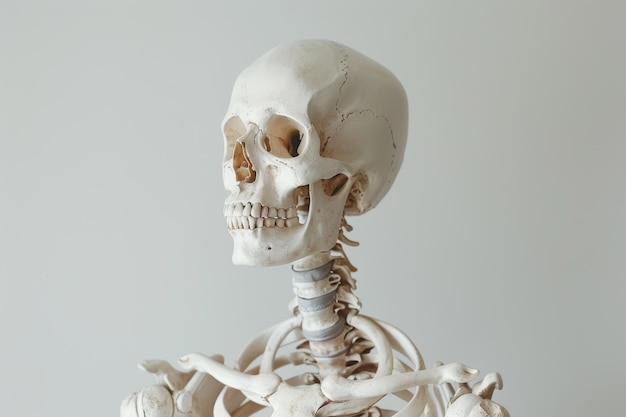 Biały szkielet z głową zwróconą w prawo
