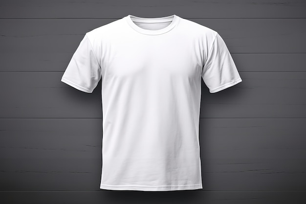 biały t shirt makieta szablon dla projektów na szarym tle