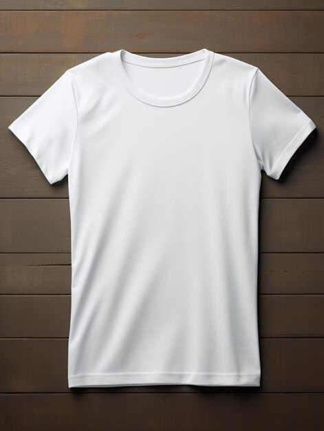 Zdjęcie biały t-shirt z białym kołnierzykiem z napisem „t-shirt”.
