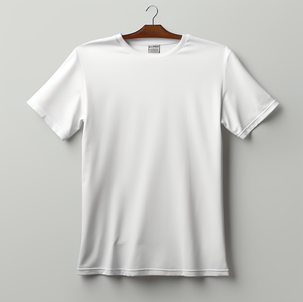 biały t-shirt z metką z napisem „t-shirt”.
