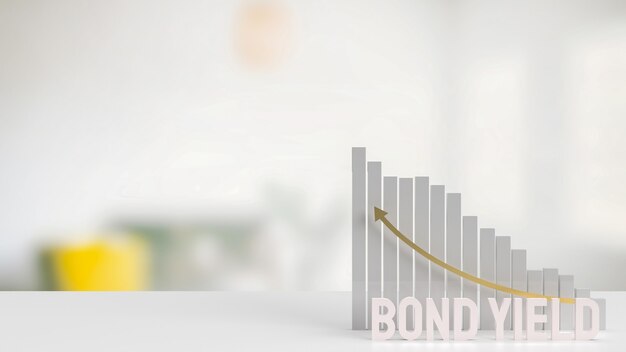 biały tekst obligacji rentowność i wykres dla koncepcji biznesowej renderowania 3d