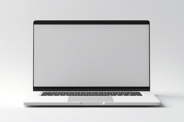 Biały tło monitor komputer biznes biurko ekran technologiczny laptop biurko puste nowoczesne biuro