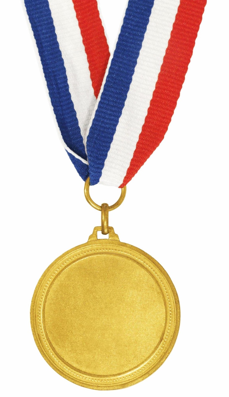 Zdjęcie biały złoty medal