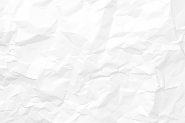 Biały, zmarszczony papier z teksturą tła, czysty, biały papier, widok z góry
