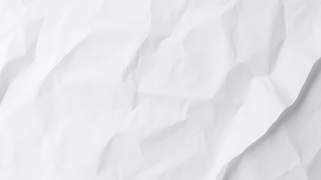 Biały zmięty papier tekstura tło Zmięta papierowa piłka odizolowana na białym ze ścieżką przycinającą streszczenie tło zmięty biały papier generuje ai