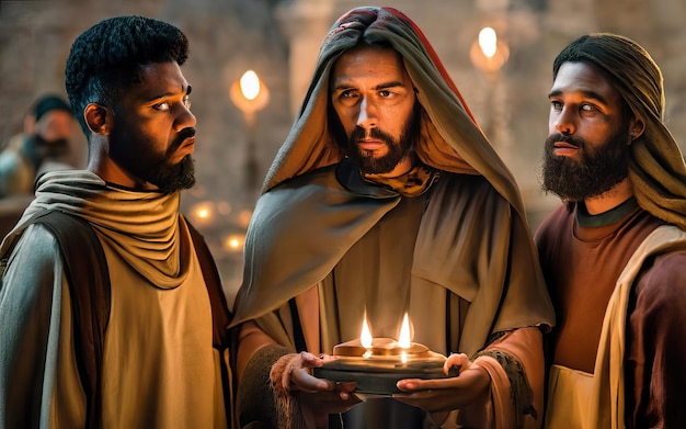 Zdjęcie biblijna scena narodzin jezusa