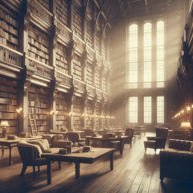 Biblioteka i półki realistyczne zdjęcie