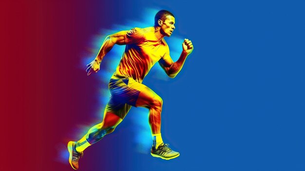biegający sportowiec biegający sportowiec biegający mężczyzna plakat sportowy