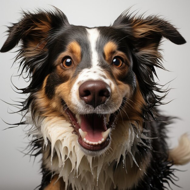 Biegnący Border Collie Szczeniak Czarny Podpalany