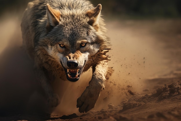 Biegnie głodny wilk