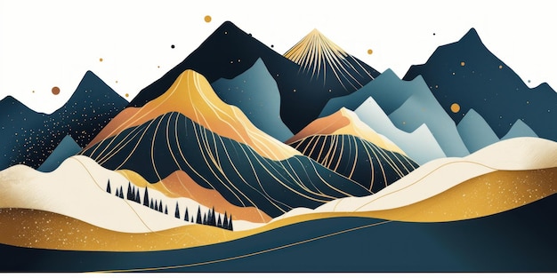 Big mountains Beautiful illustrationobraz generatywna sztuczna inteligencja