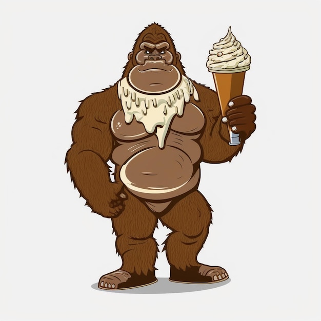 Bigfoot jedzenie ilustracji wektorowych lody