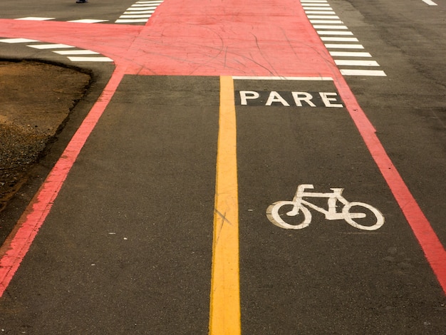 Bike Lane Znaki Na Ulicach Ziemi