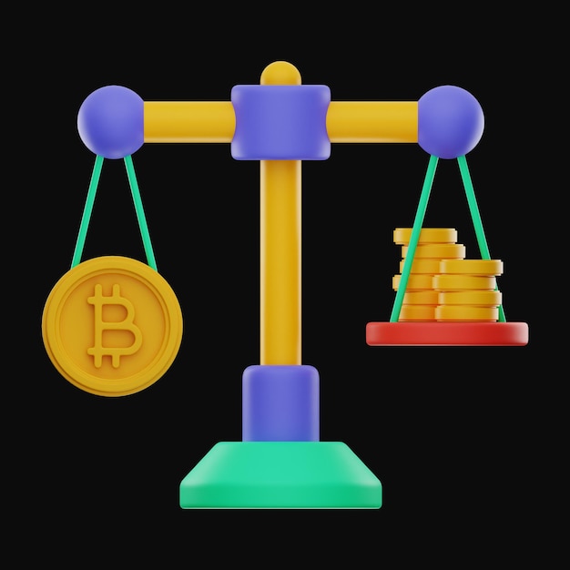 Bilans monety pieniądze ikona finansów renderowania 3d na na białym tle