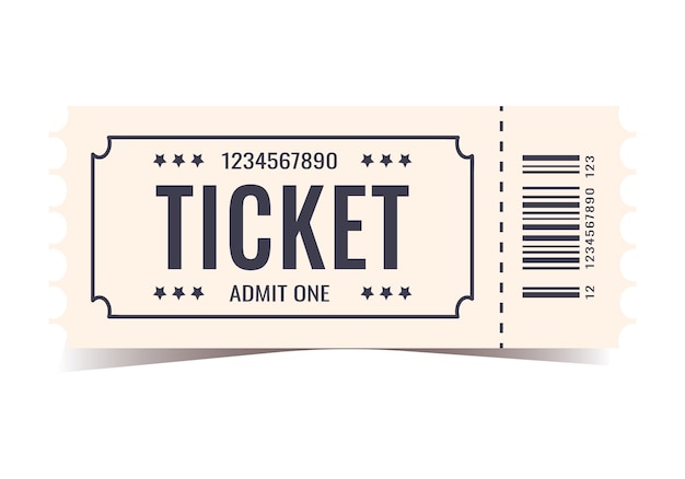 Bilet odizolowany na białym tle na koncert teatralny Circus