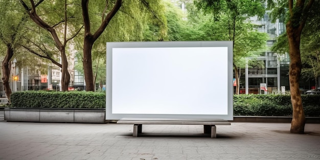 Zdjęcie billboard z białym ekranem w mieście