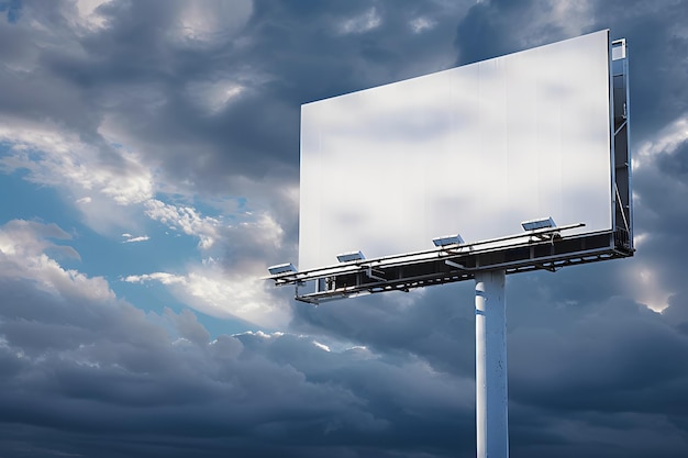 billboard z billboardem, który mówi billboardy i chmurne niebo