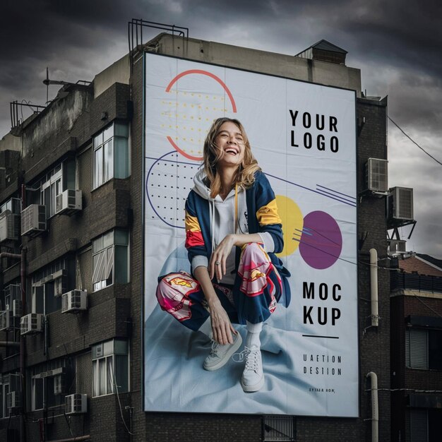 Zdjęcie billboard z twoim logo jest na budynku