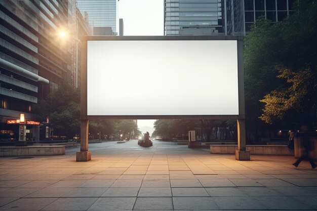 billboard zewnętrzny biały ekran czysty minimalistyczny przekaz reklamowy informacja wizualna przyciąga uwagę przechodniów i obywateli puste płótno na wiadomość reklama baner plakat miejsce na kopię