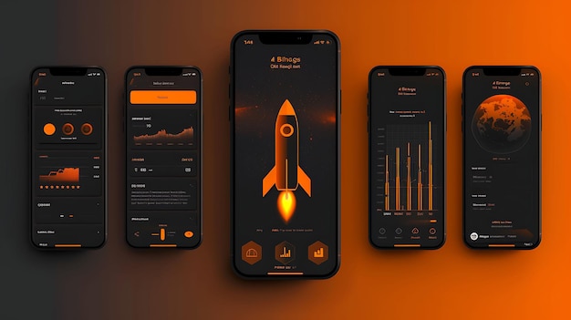 Binance Cryptocurrency Exchange Mobile Layout z pomarańczowym projektem tła aplikacji Creative Idea