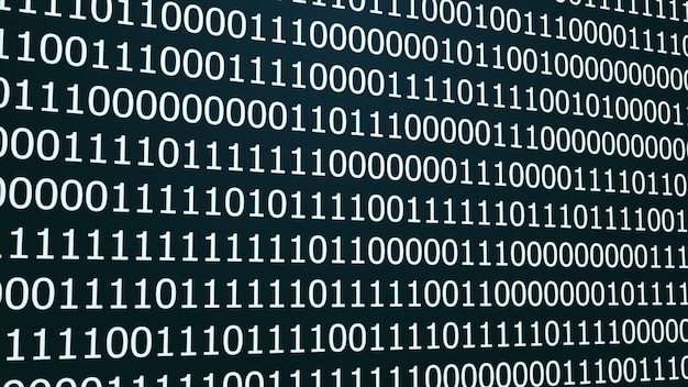 Zdjęcie binary code data steam strumień binarnego kodu matrix na numery ekranów matrycy komputera