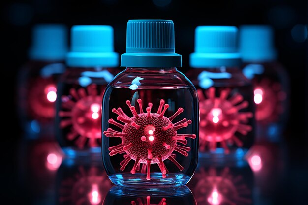 Biohazard Specimens Wirus zawieszony i powiększony do badań naukowych