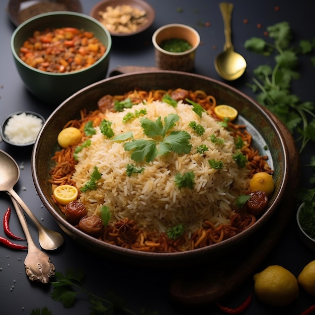 Biryani smażony ryż z krewetkami