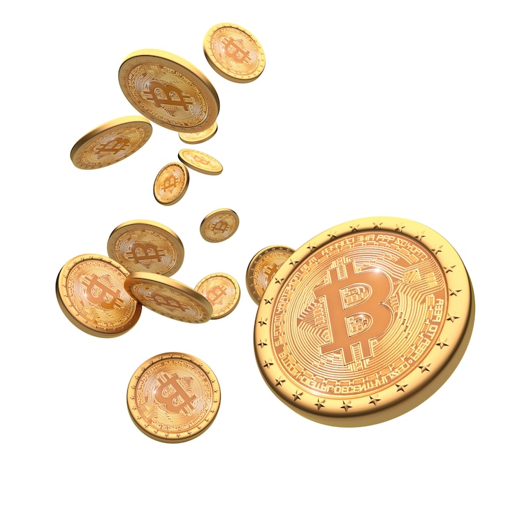 Zdjęcie bitcoin 3d tło