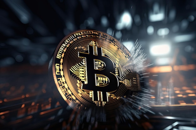 Bitcoin blockchain crypto waluta cyfrowe pieniądze generowane przez sztuczną inteligencję